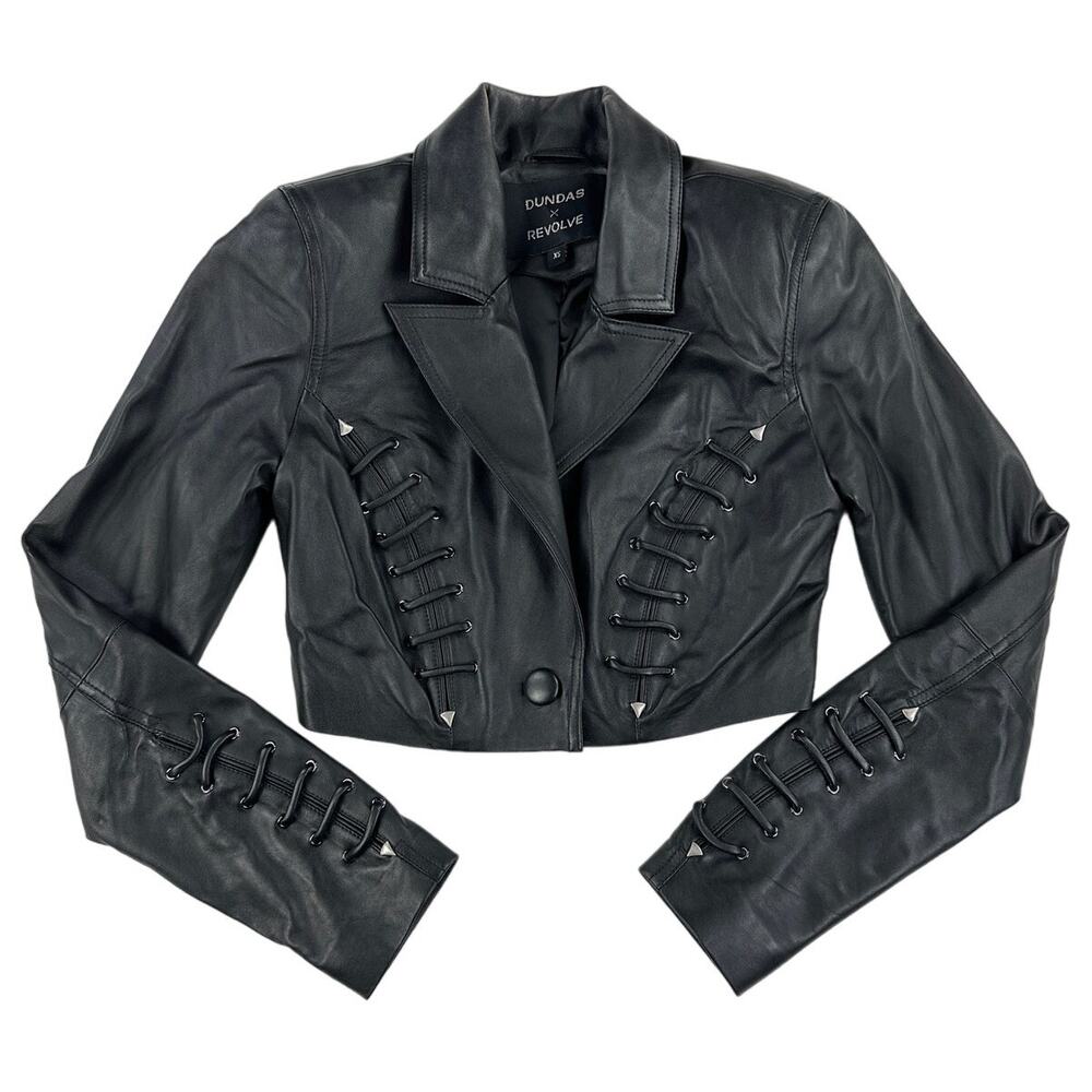 Dundas x Revolve - Mercury Leather Blazer in Black